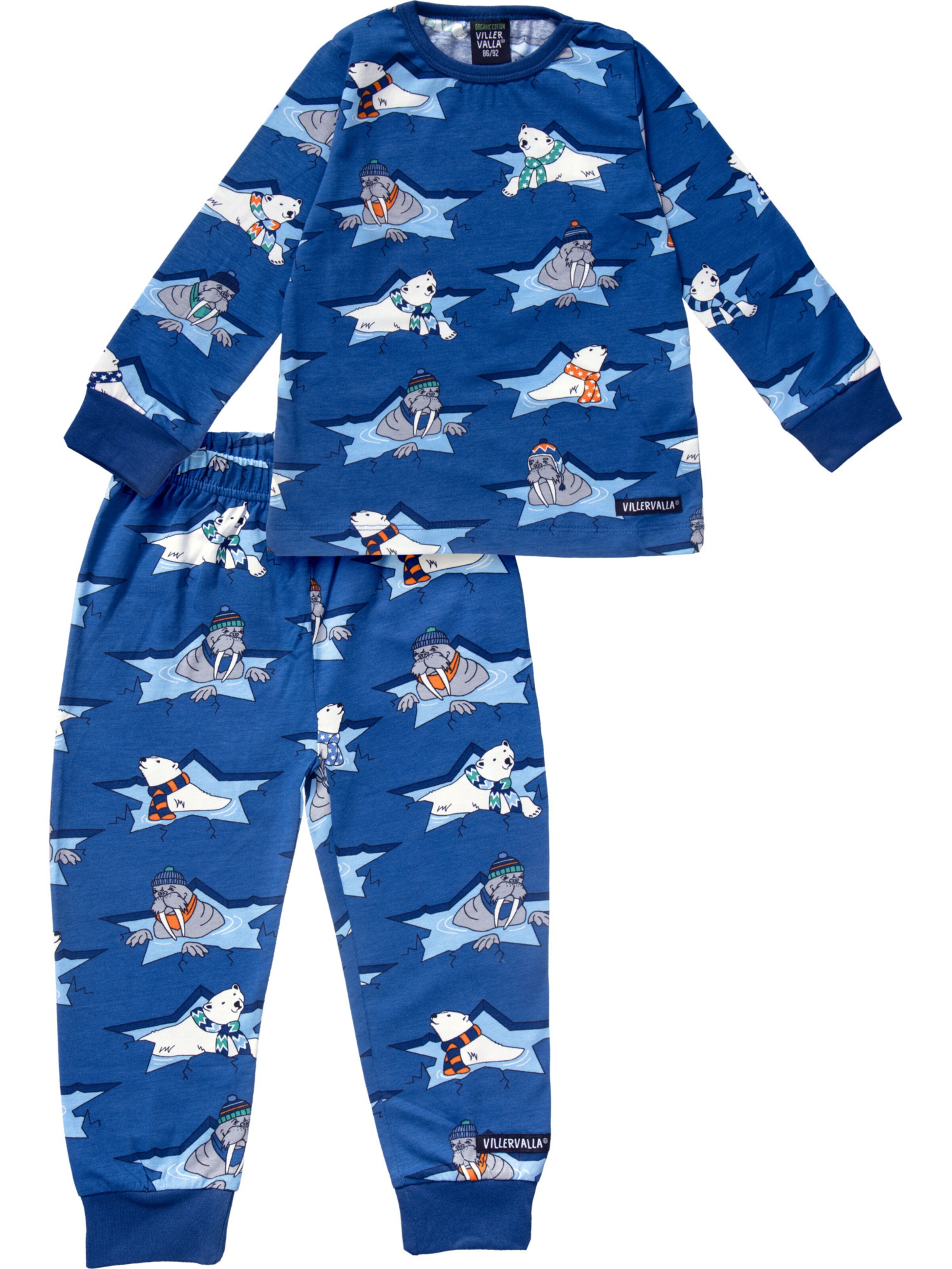 Villervalla Pajamas ' Ice Star ' in Blue: front