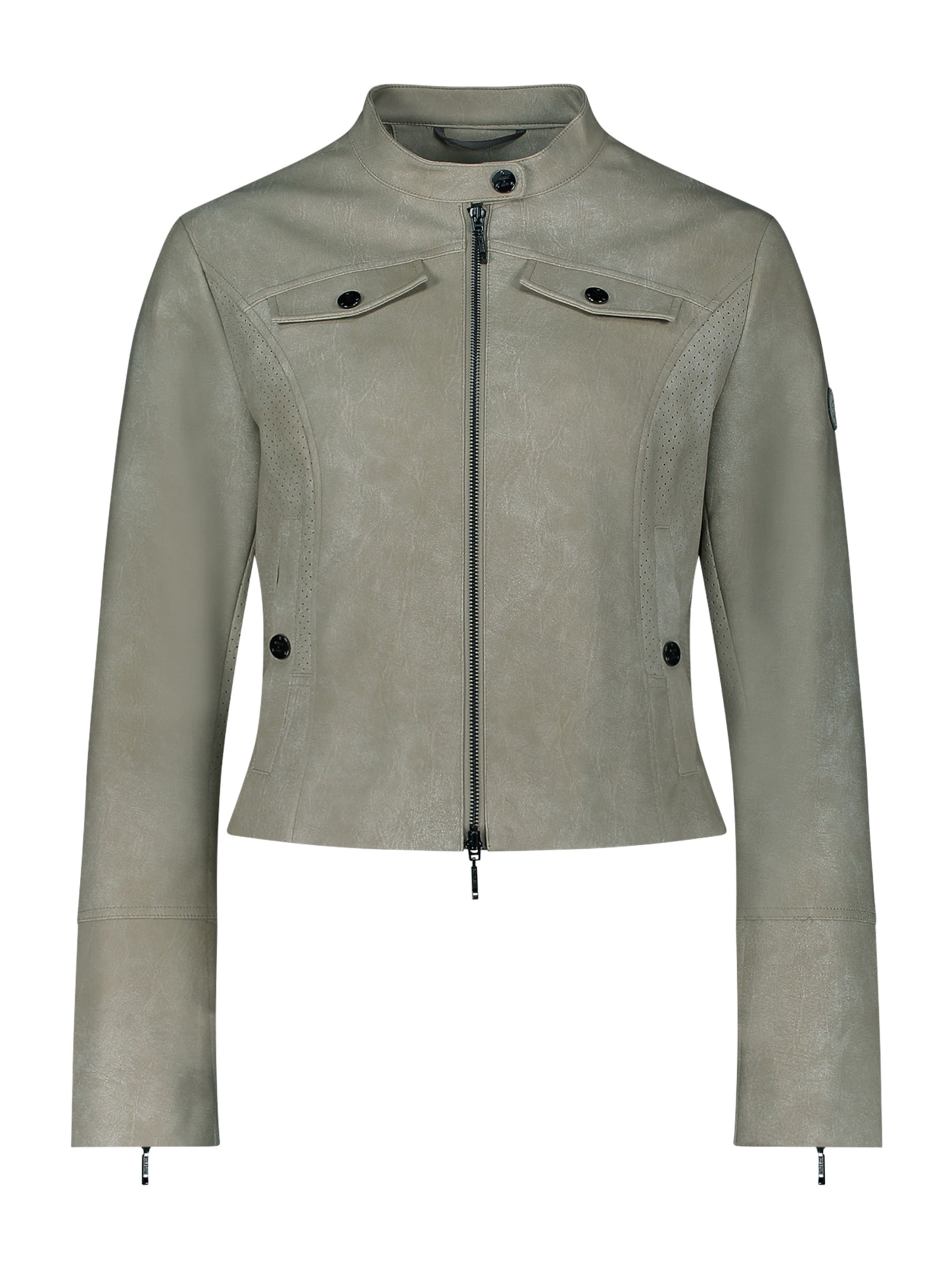 Amber & June Φθινοπωρινό και ανοιξιάτικο μπουφάν σε πράσινο: μπροστά