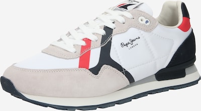 Pepe Jeans Zapatillas deportivas bajas 'Brit Road' en navy / gris claro / rojo claro / blanco, Vista del producto