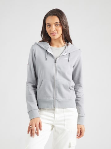 Veste de survêtement Superdry en gris : devant