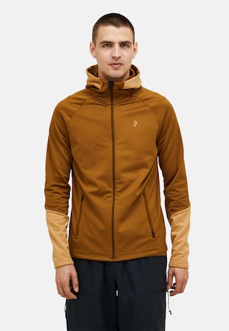 Veste en polaire PEAK PERFORMANCE en marron : devant