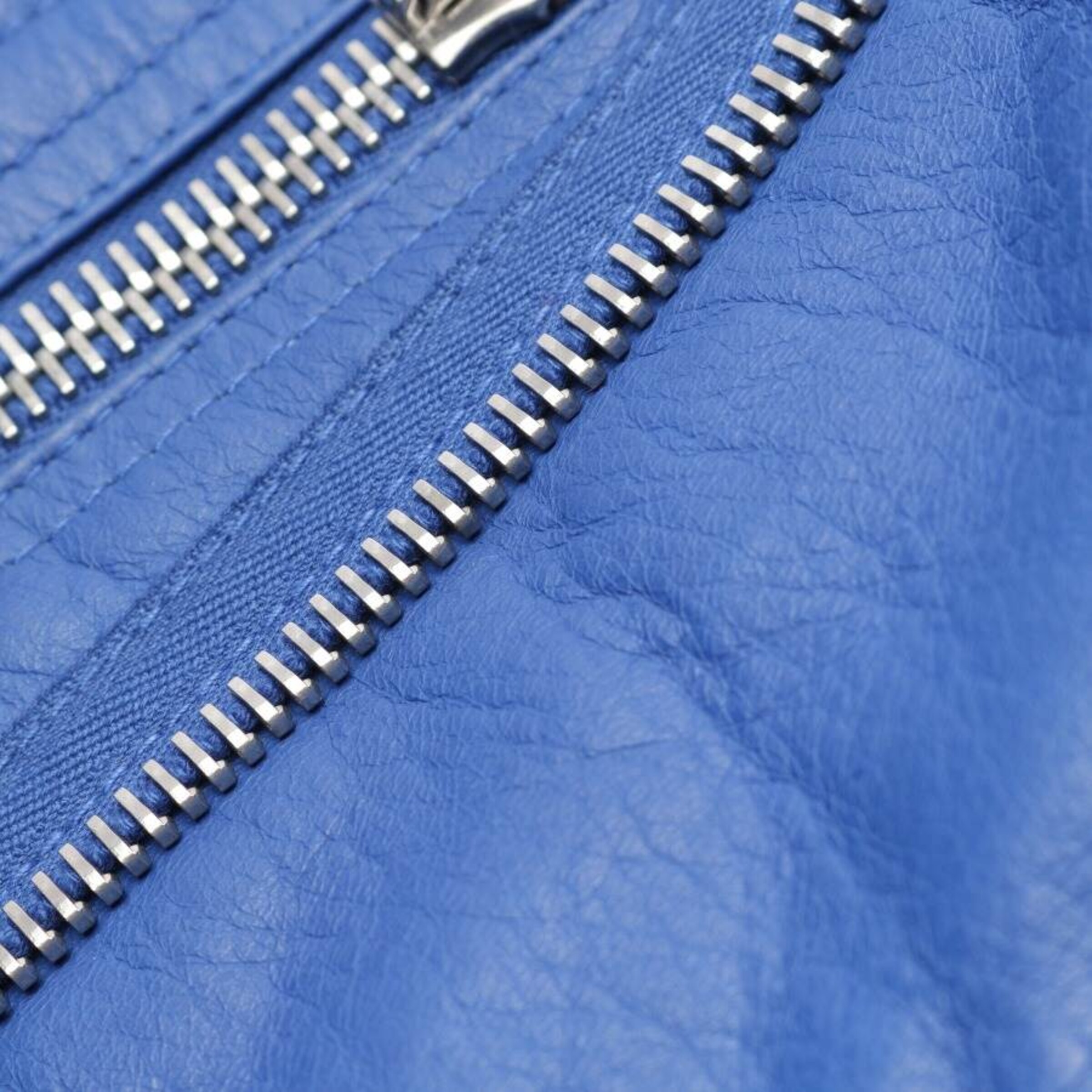 Balenciaga Lederjacke / Ledermantel XS in Blau