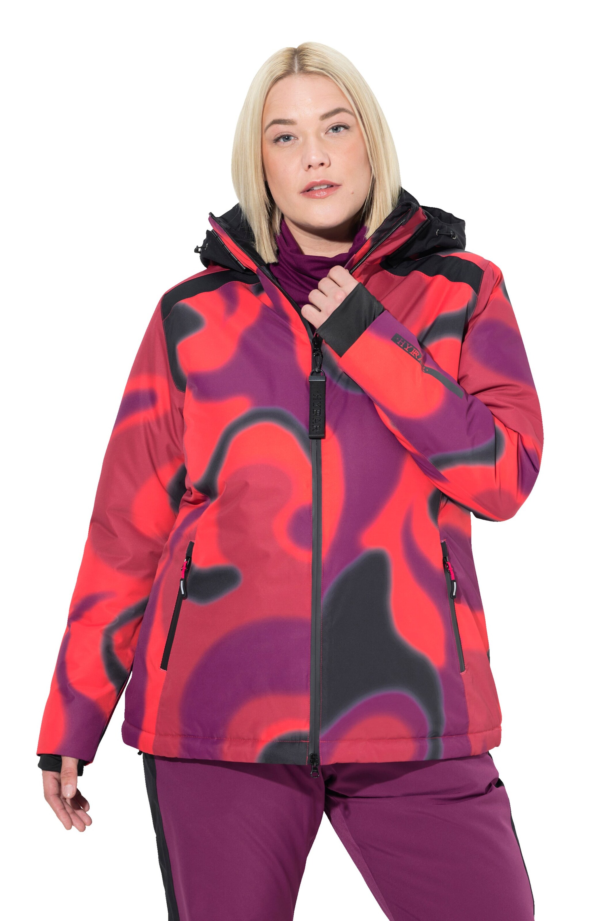 Ulla Popken Weatherproof jacket in Red: front