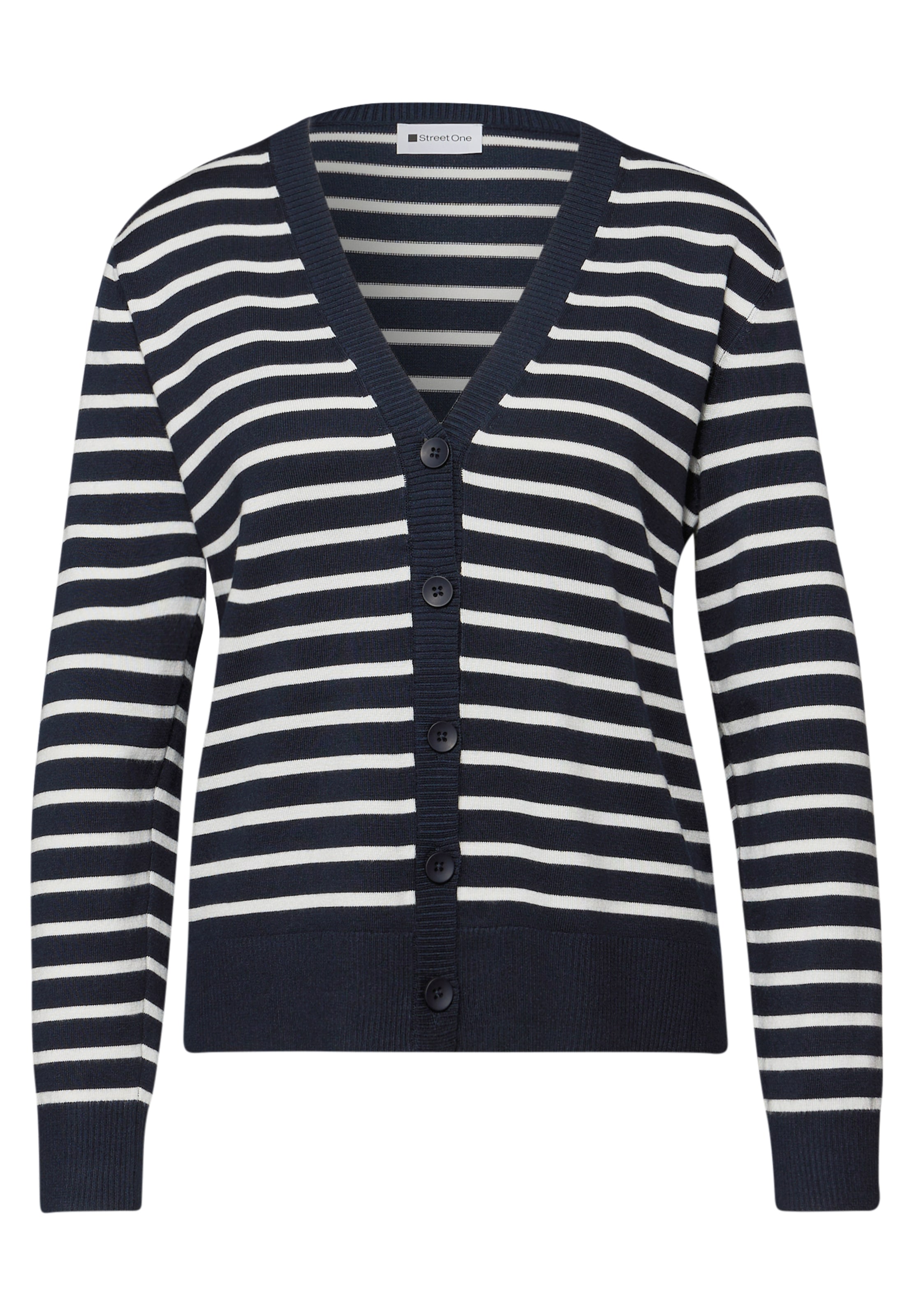 STREET ONE Knit Cardigan in Dark blue / White, Item view