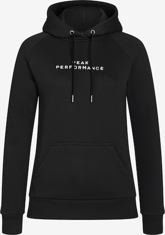 PEAK PERFORMANCE Kapuzensweatshirt in Schwarz: predná strana