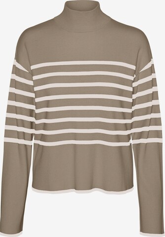 Pull-over 'NEW HAPPINESS' VERO MODA en marron : devant