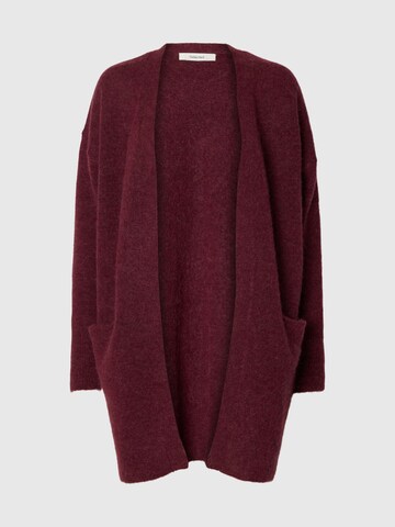 SELECTED Gebreid vest in Rood: voorkant