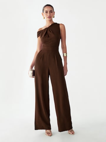 BWLDR Jumpsuit 'Fergie' in Bruin: voorkant