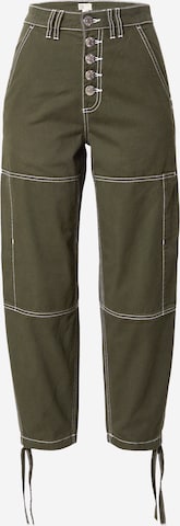 Regular Pantalon River Island en vert : devant