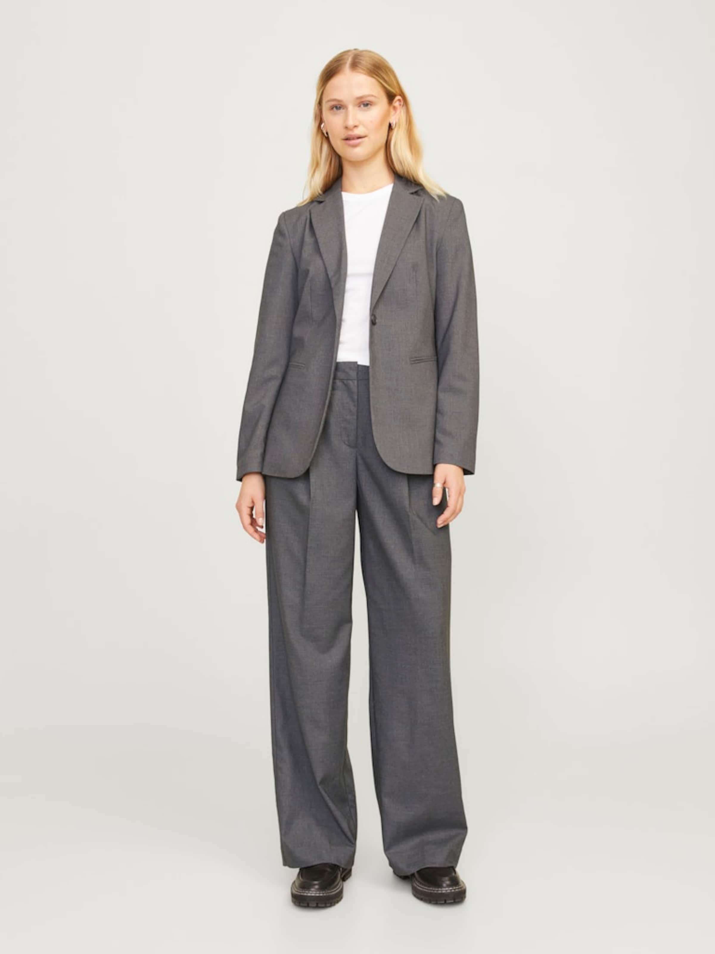 JJXX Wide leg Pleat-Front Pants 'JXEllis' in Dark Grey | ABOUT YOU