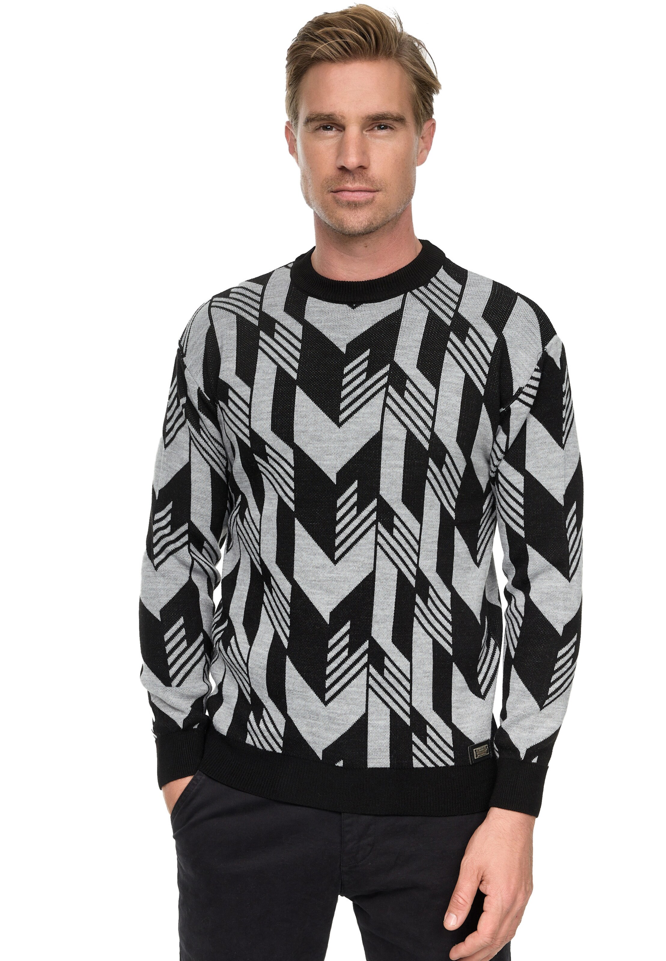 Rusty Neal Pullover in Schwarz: Vorderseite