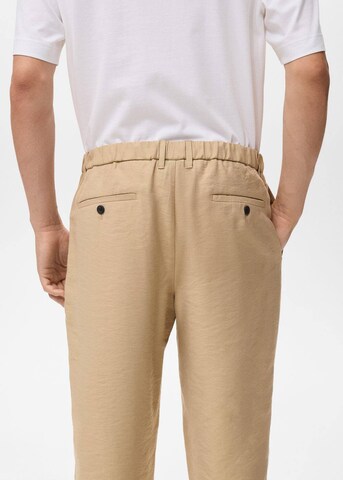 MANGO MAN Regular Pleat-Front Pants 'Vulcano' in Beige