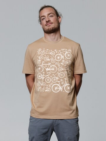 T-Shirt ' Fahrräder ' Watapparel en beige : devant