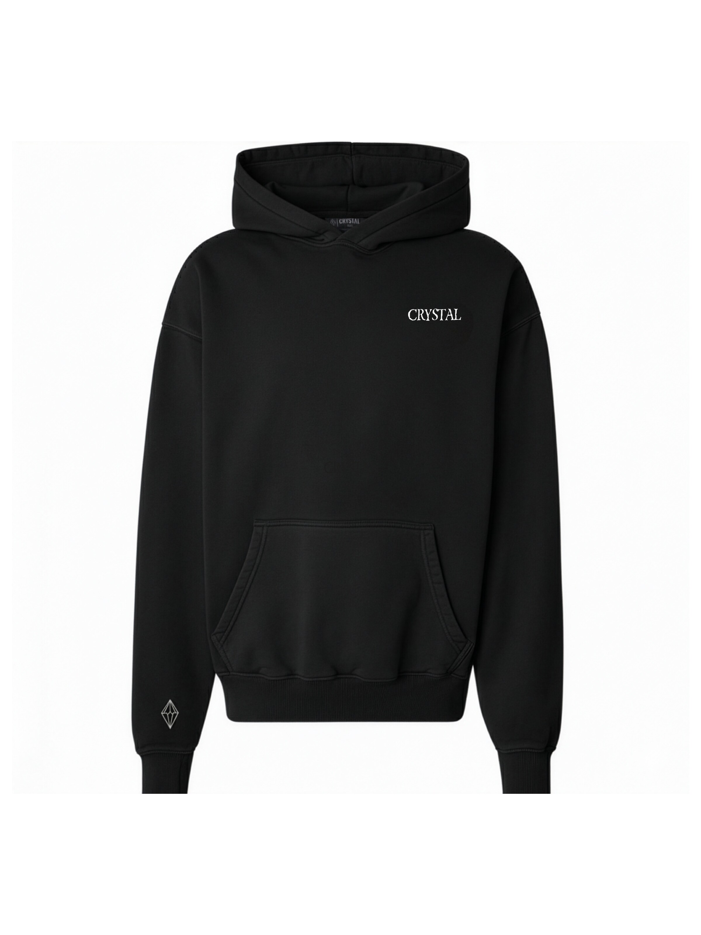 Crystal Paris Sweatshirt 'Rich' in Black: front