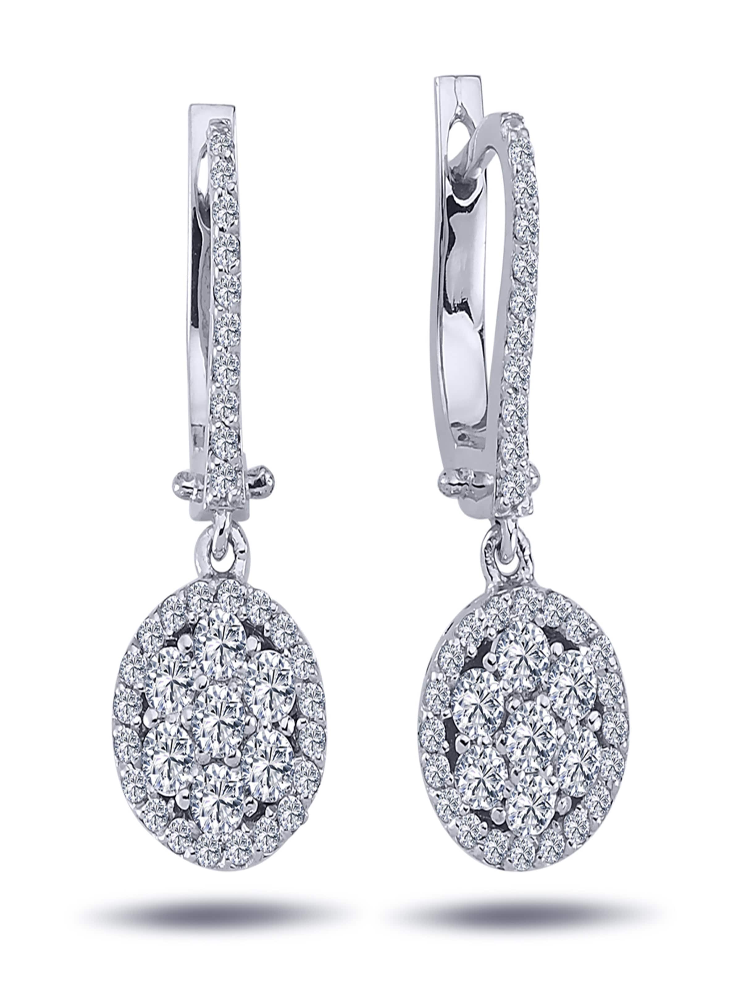 EinStein Diamant Earrings 'Blume' in Silver: front