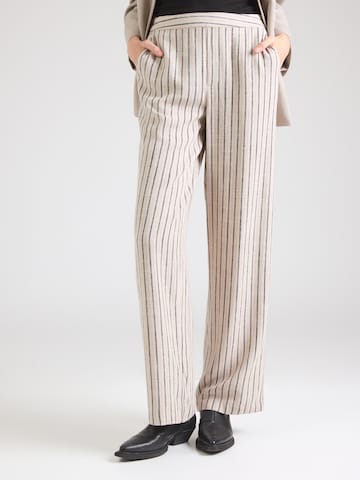 OBJECT Wide leg Trousers 'OBJSanne' in Beige: front