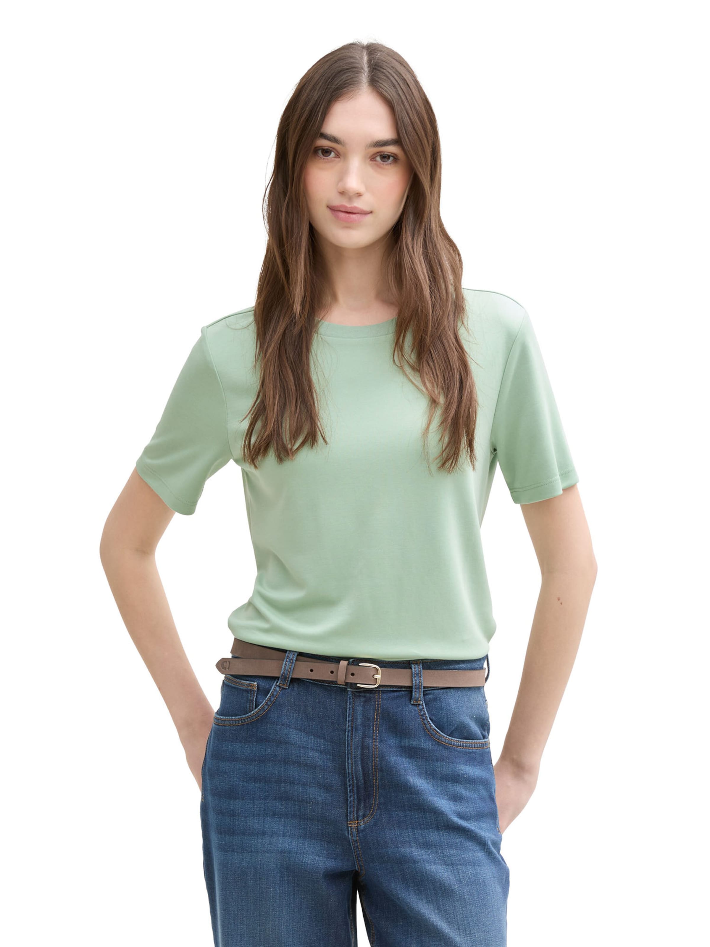 TOM TAILOR DENIM Koszulka w kolorze zielony: przód