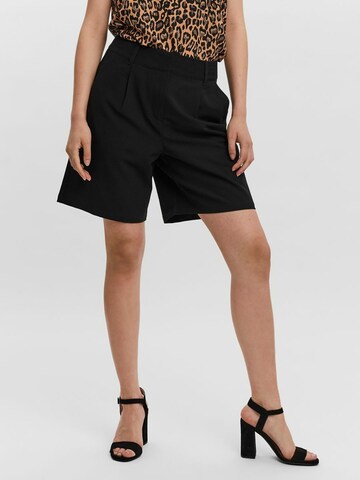 VERO MODA Loose fit Pleat-front trousers 'Zelda' in Black: front