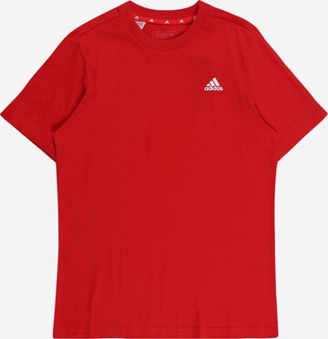 sarkans ADIDAS SPORTSWEAR Sporta krekls 'Essentials Small Logo ': no priekšpuses