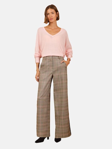 love & roses Wide leg Chino in Grijs: voorkant