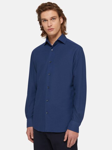 Coupe regular Chemise Boggi Milano en bleu : devant