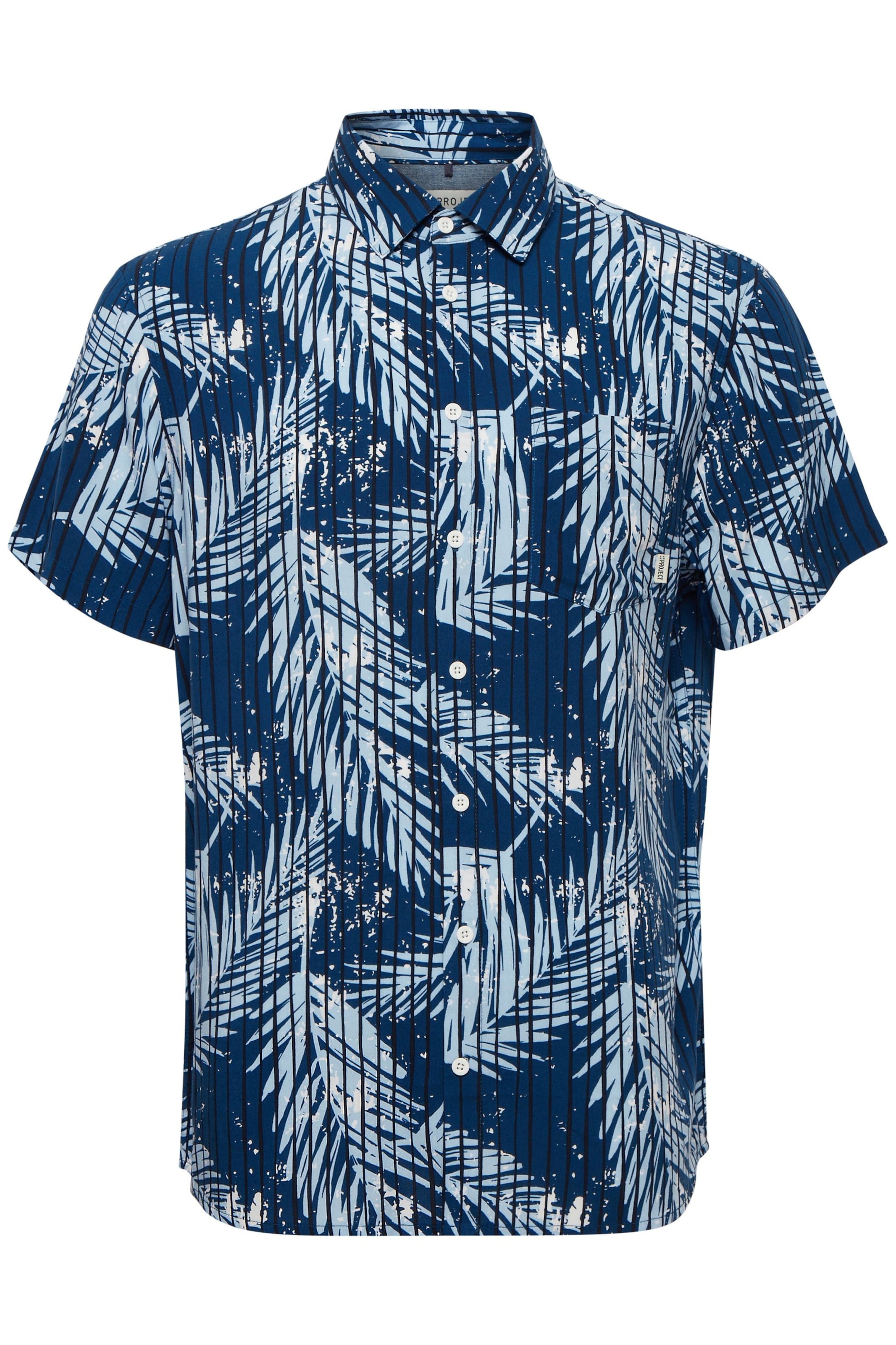 11 Project - Regular Fit Camisa 'Barba' em azul: frente