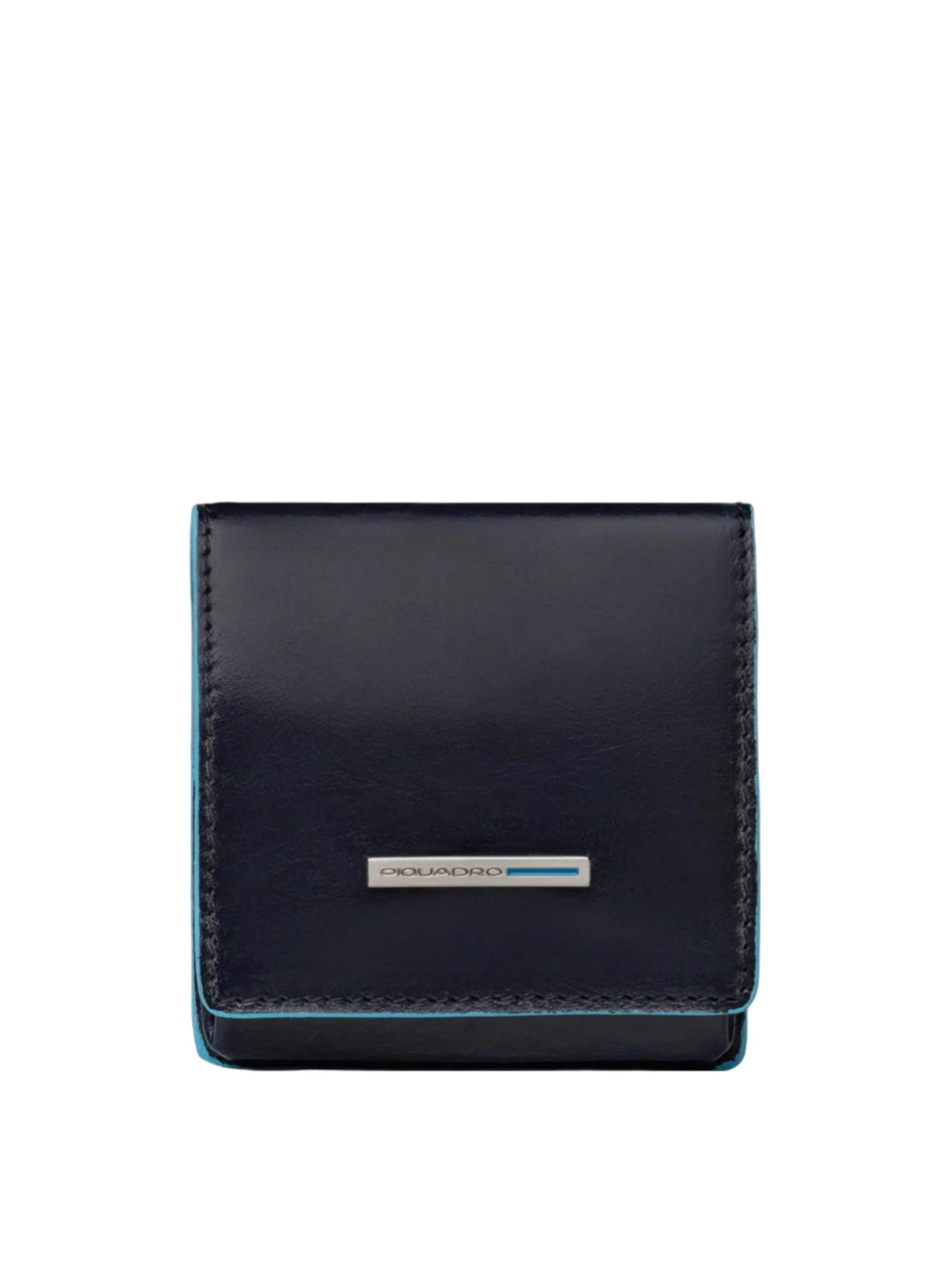 Portamonete di Piquadro in blu: frontale