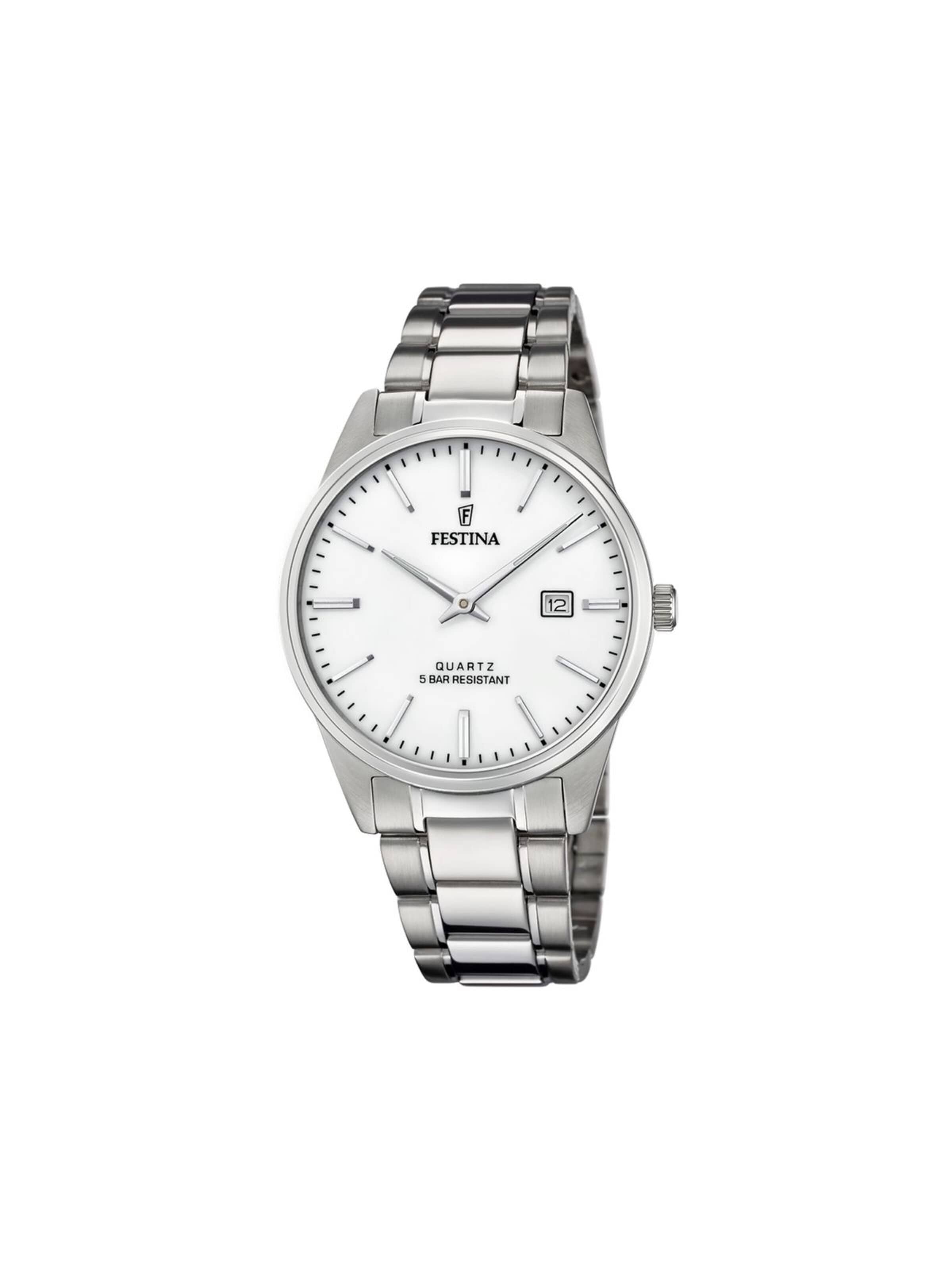Montre à affichage analogique 'Acero Clasico' FESTINA en argent : devant
