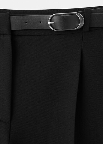 MANGO Wide leg Pleat-Front Pants 'Cinta' in Black