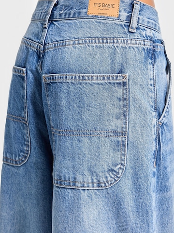 IT'S BASIC Loosefit Jeans 'NORA Skater Mid Rise Jeans (Lenght 28)' in Blauw