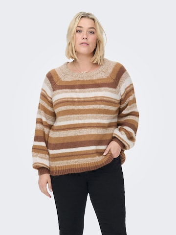 ONLY Carmakoma Sweater 'Abby' in Brown: front