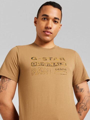 G-Star RAW Μπλουζάκι σε καφέ