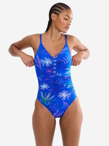 TRIUMPH Badeanzug ' Red Label Summer Tropics ' in Blau: Vorderseite