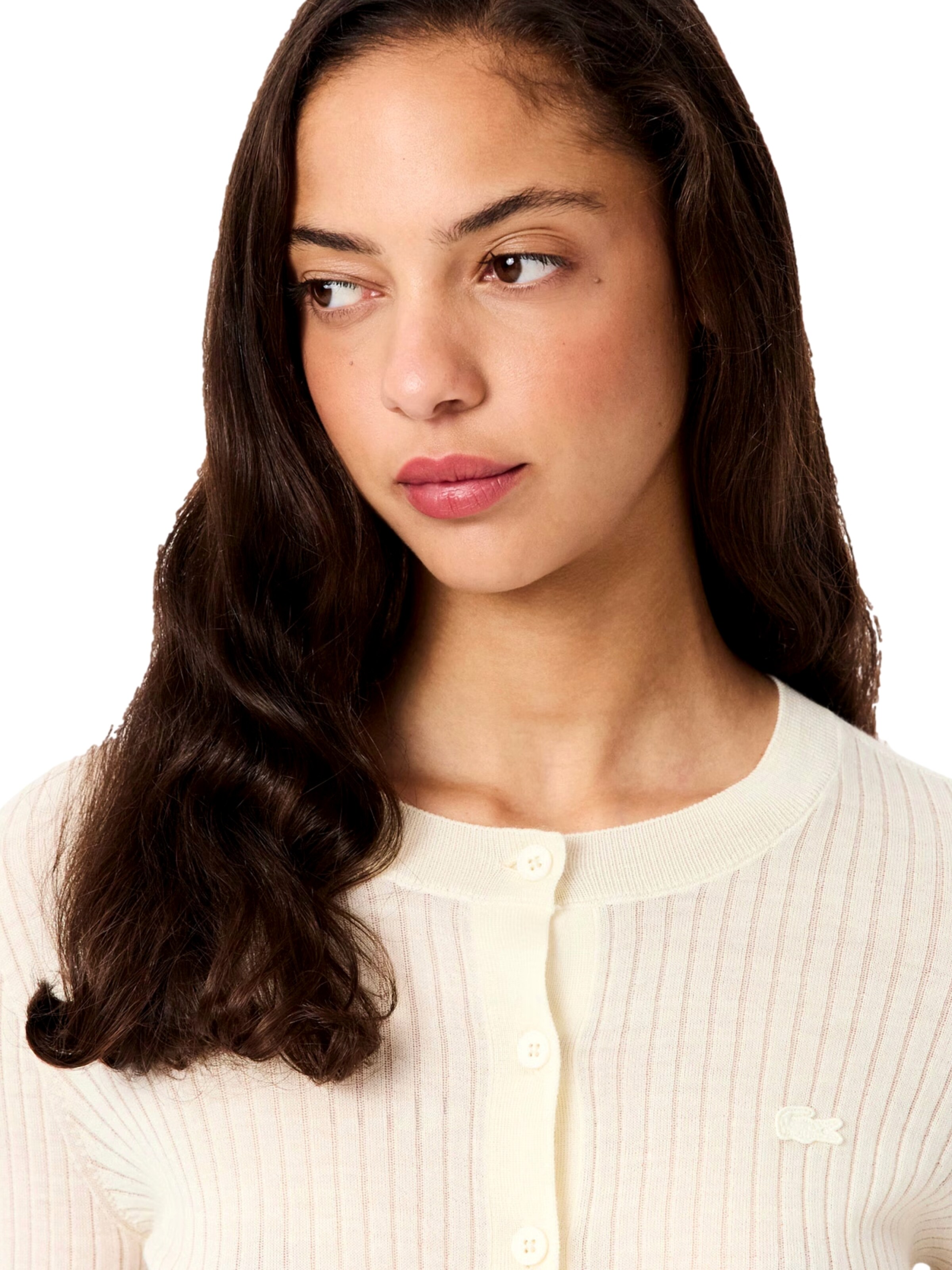 LACOSTE Knit Cardigan in Yellow