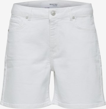 Coupe slim Jean 'Silla' SELECTED FEMME en blanc : devant