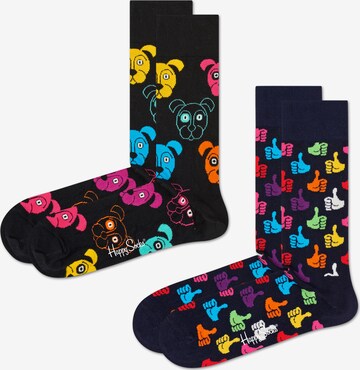 Chaussettes '2-Pack Dog Socks' Happy Socks en noir : devant