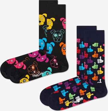 Happy Socks Socks '2-Pack Dog Socks' in Black: front