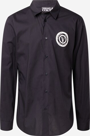 Versace Jeans Couture Regular fit Button Up Shirt in Black: front