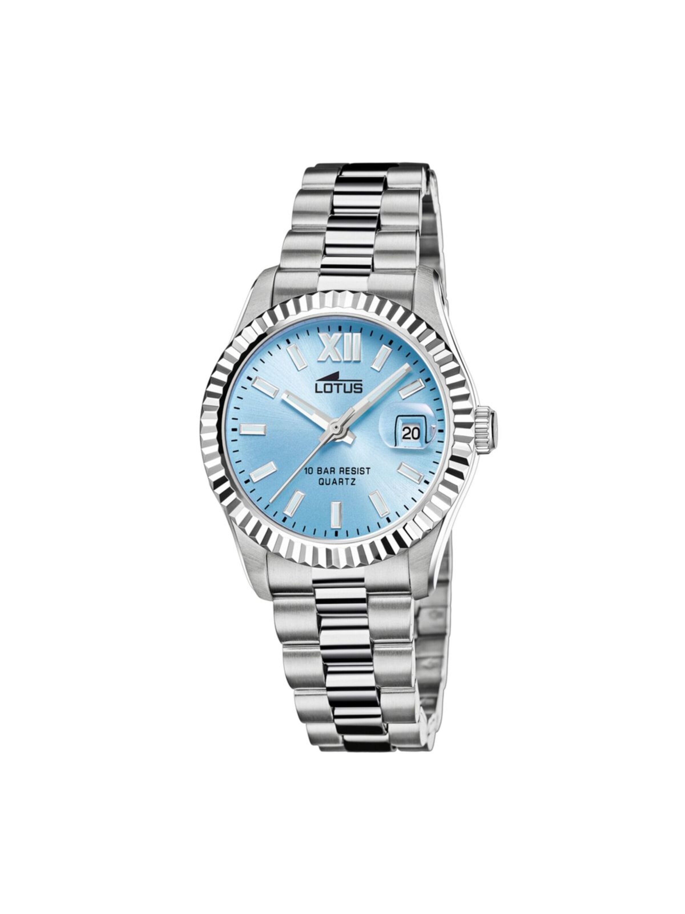 Montre à affichage analogique Lotus en bleu : devant