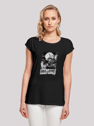 F4NT4STIC Shirt 'Disney Nightmare Before Christmas Hail The King' in Zwart: voorkant