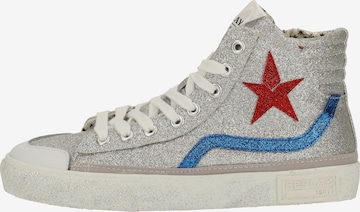 REPLAY High-Top Sneakers in Silver