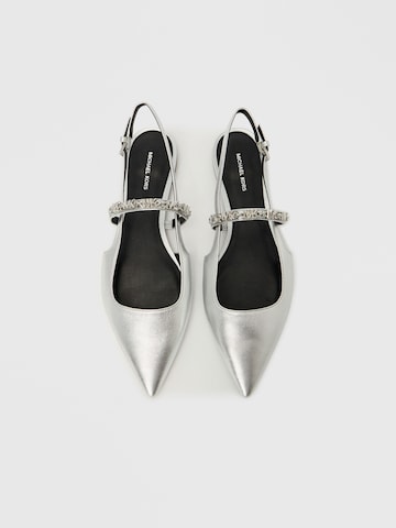 MICHAEL Michael Kors Ballerina met riempjes 'DINA FLEX' in Zilver