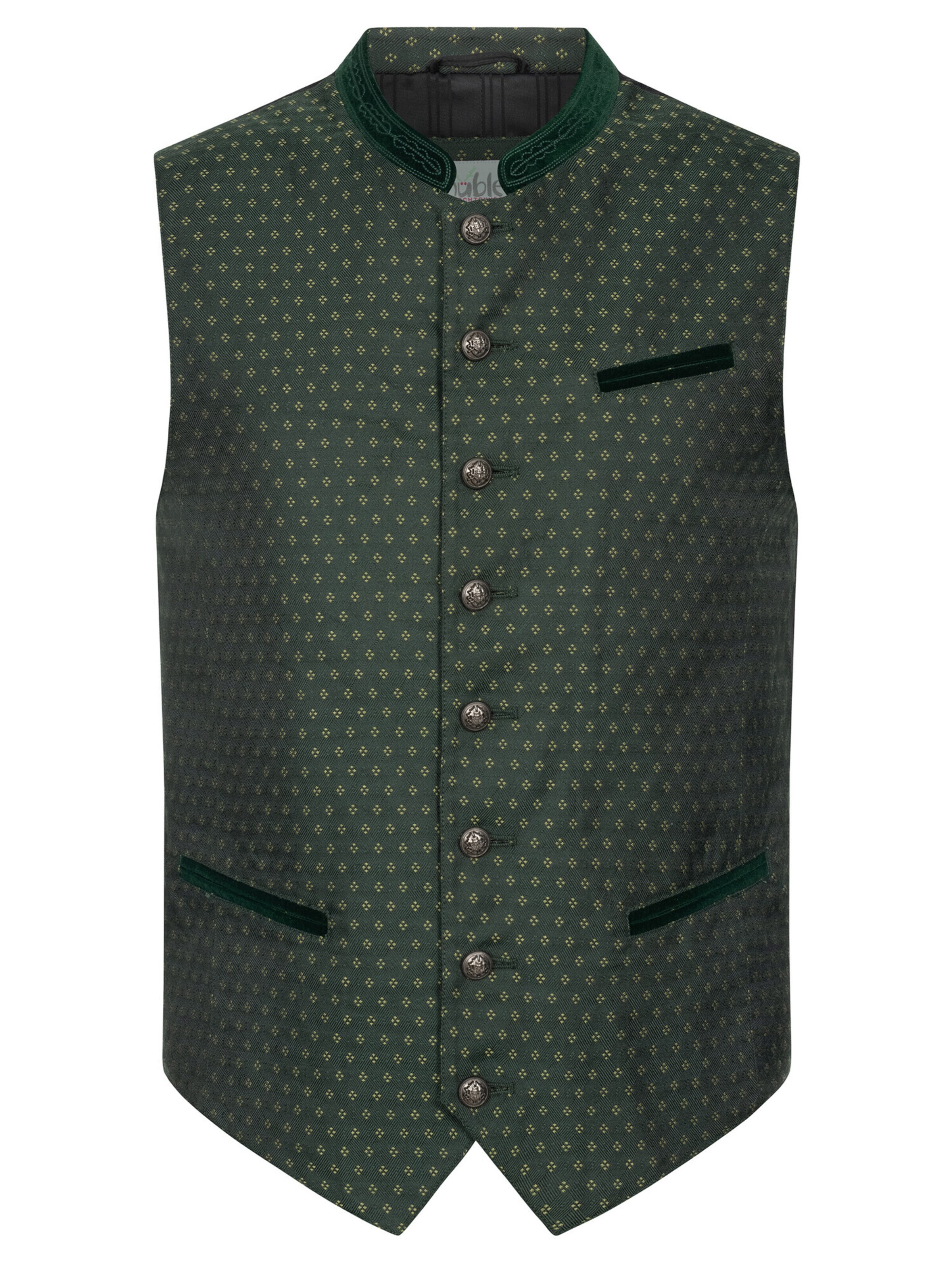 Trachtenhof Nübler Vest 'Trachtengilet Marone' in Green: front