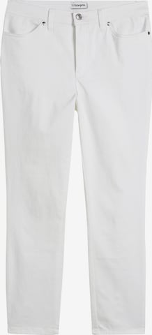 Slimfit Pantaloni de la bonprix pe alb: față