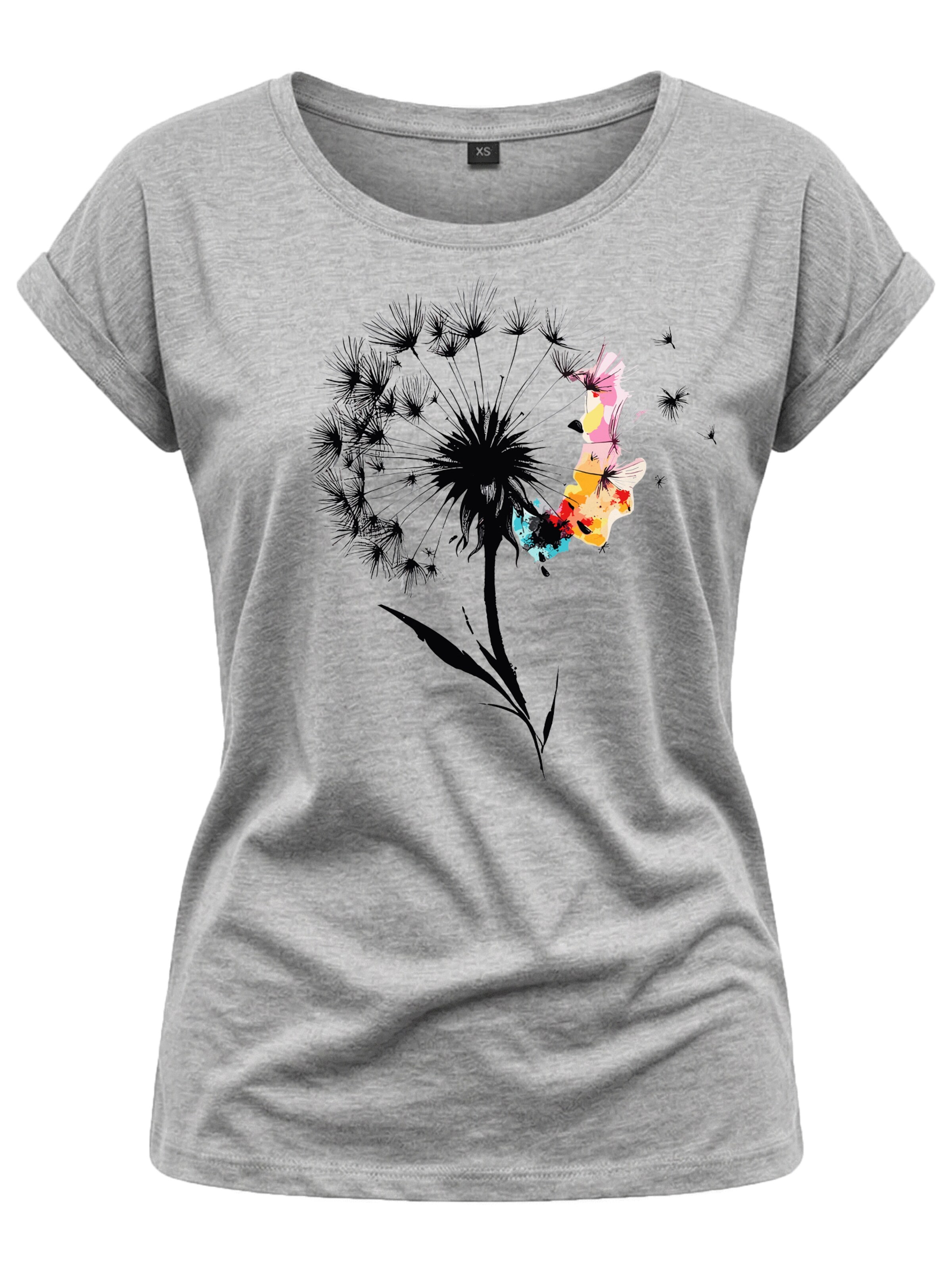 MAKAYA Shirt 'Pusteblume' in Grey: front