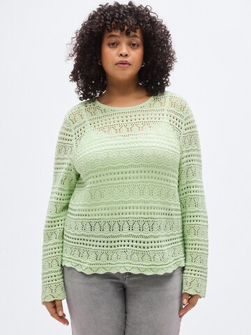 ONLY Carmakoma Svetr 'CARELKE' – zelená: přední strana