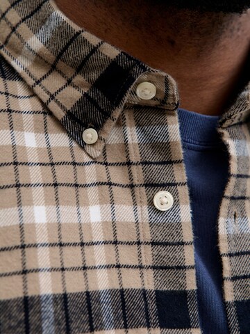 JACK & JONES Regular Fit Skjorte 'JPRBLUBARKLEY' i beige