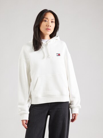 Tommy Jeans Mikina – bílá: přední strana
