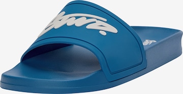 Pull&Bear Pantoletter 'STWD' i blå: forside