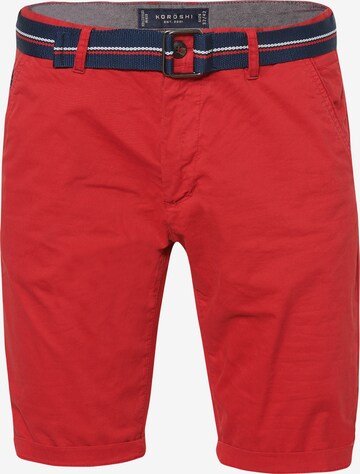 Coupe slim Pantalon KOROSHI en rouge : devant
